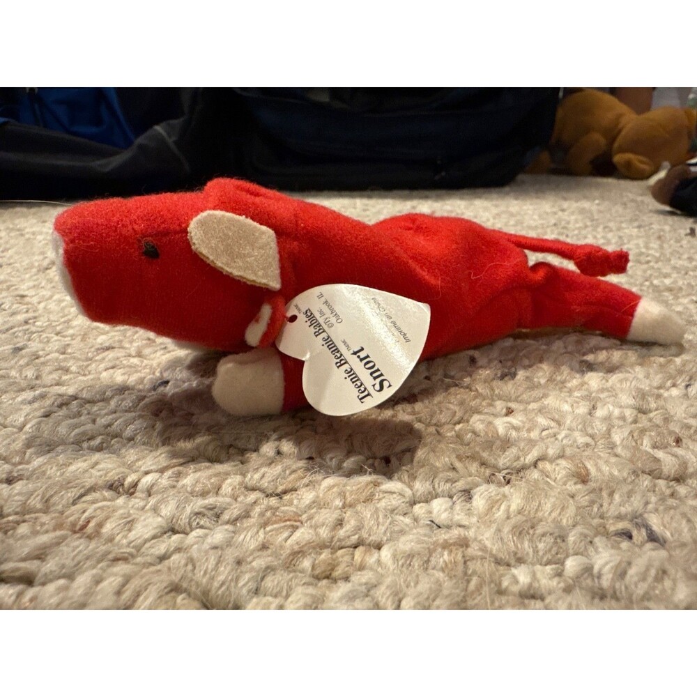 Ty 6" Teenie Beanie Babies McDonalds Happy Meal Toy #9 Snort Red Bull 1993